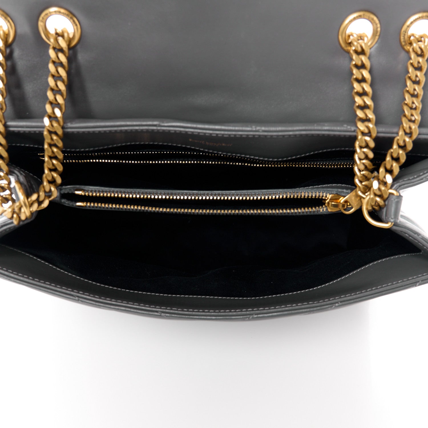 Saint Laurent Calfskin Y Quilted Monogram Medium Loulou Chain Satchel Storm 5 of 12