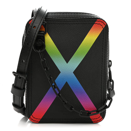Louis Vuitton Taiga Rainbow Danube Messenger Black 1 of 11