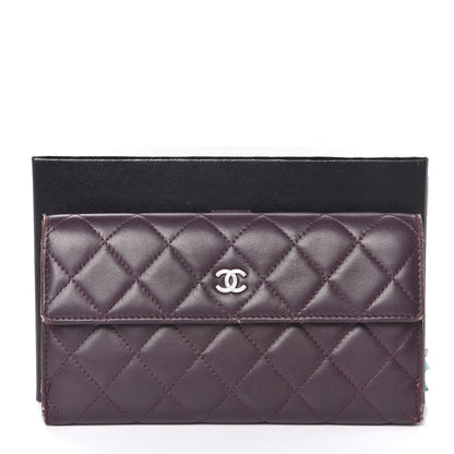 Chanel Lambskin Quilted Long Flap Wallet Prune 14 of 14