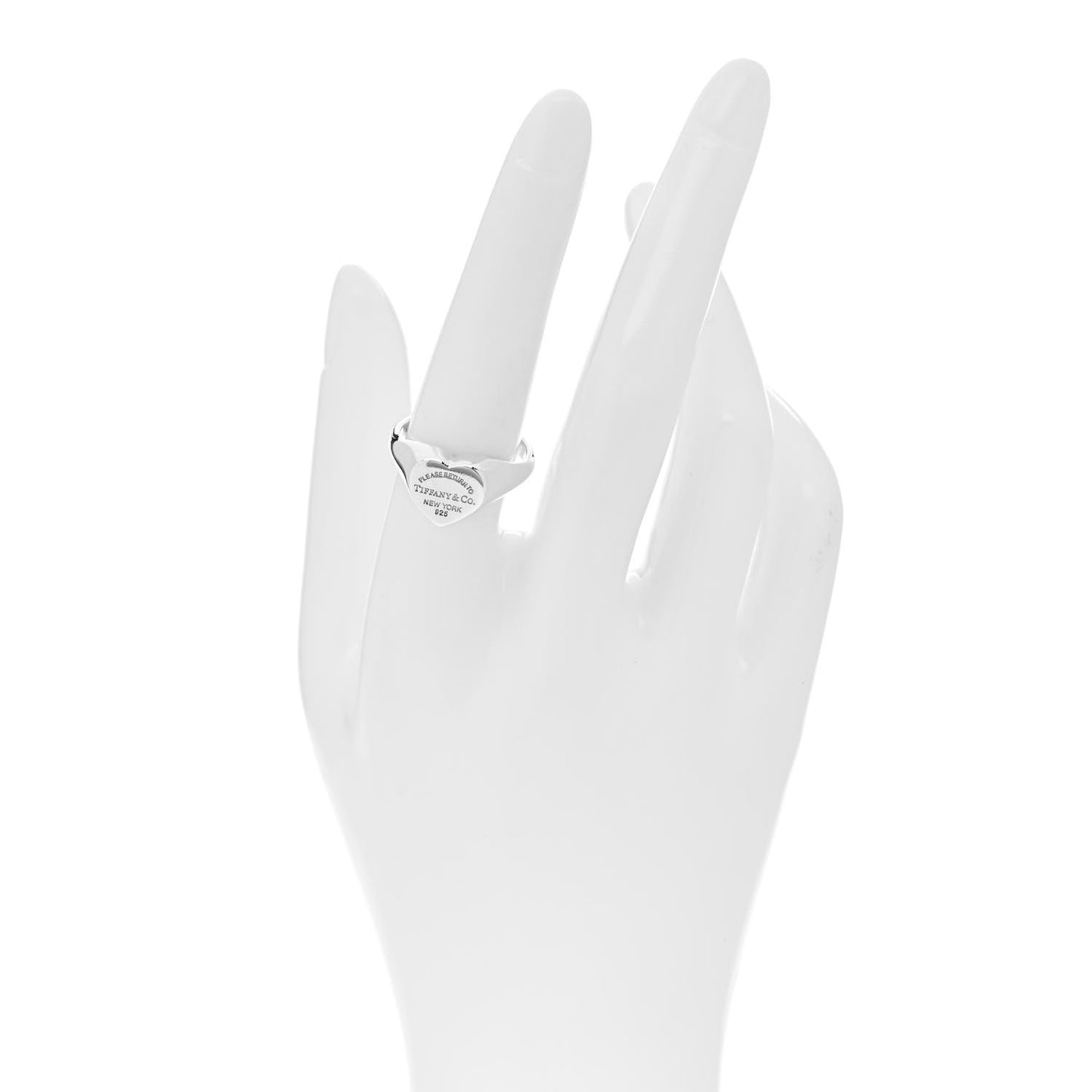 Sterling Silver Return to Tiffany Heart Signet Ring 56 7.5