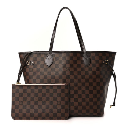 Louis Vuitton Damier Ebene Neo Neverfull MM Rose Ballerine 1 of 12