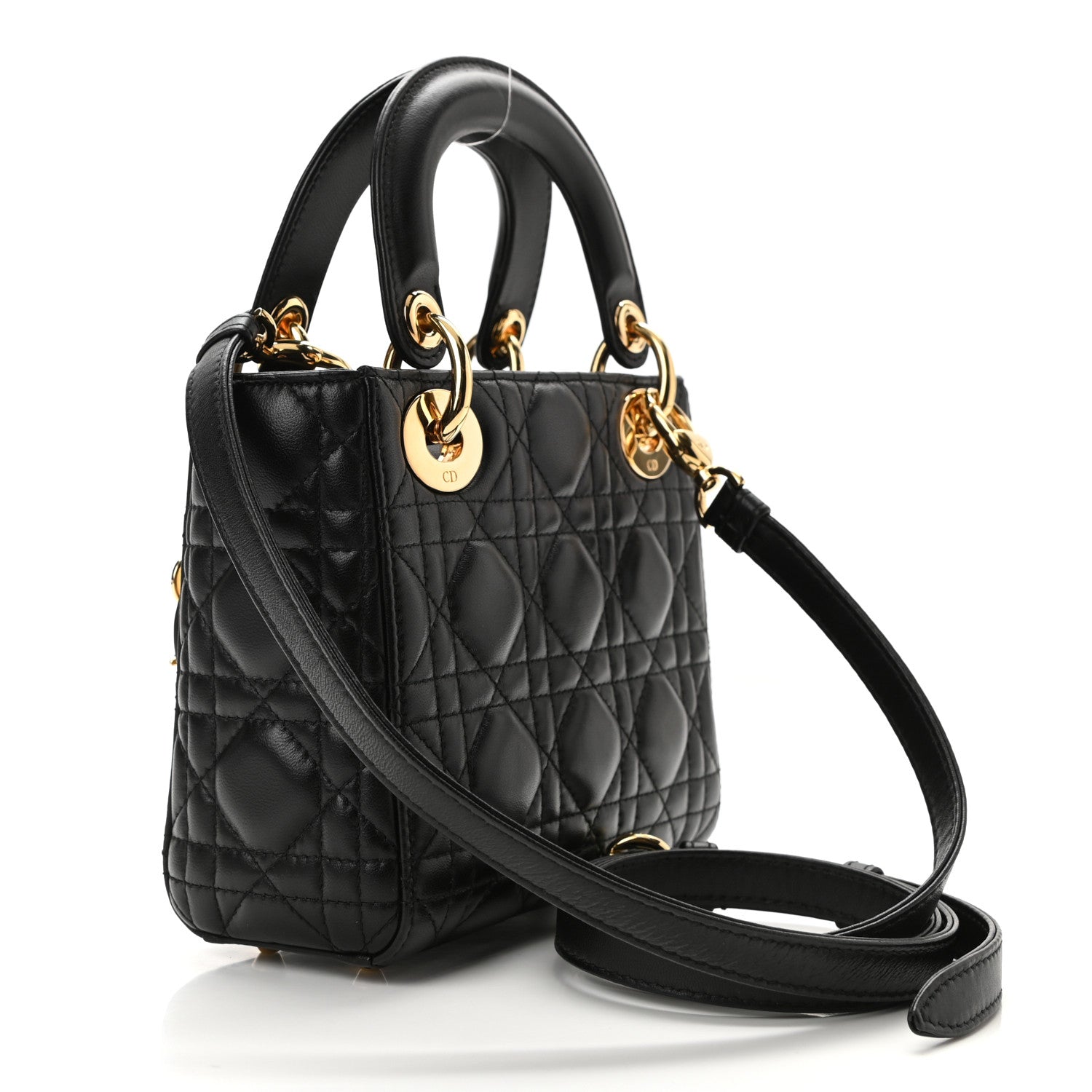 Christian Dior Lambskin Cannage Mini Lady Dior Black 2 of 11