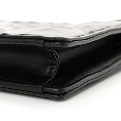 Christian Dior Calfskin Macrocannage Diamond Caro Zipped Pouch With Chain Black 10 of 13