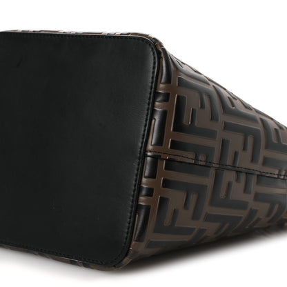 Fendi Vitello Grace F is Fendi Bi-Color FF 1974 Embossed Grande Mon Tresor Bucket Bag Maya Black Fragola 10 of 12