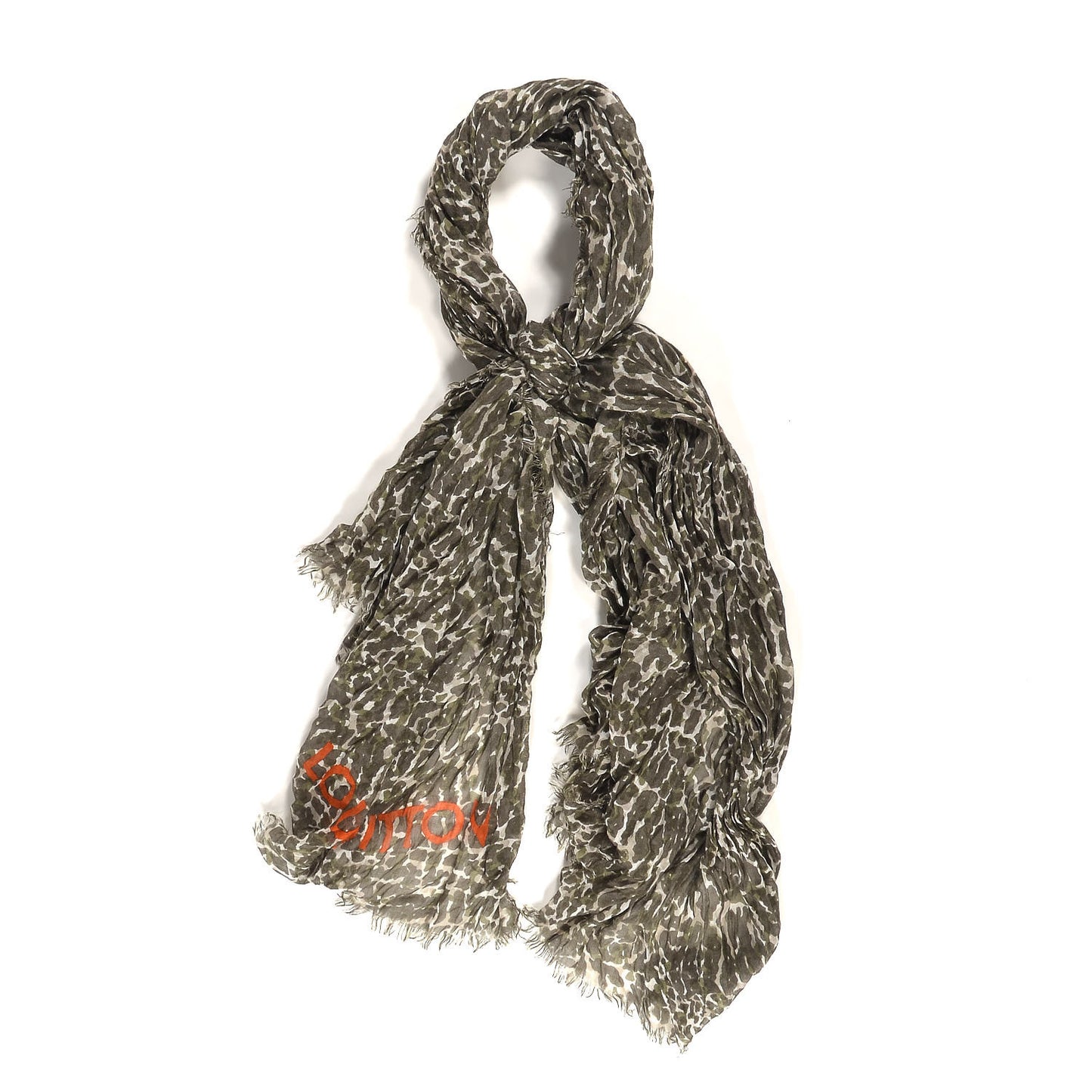 Cashmere Silk Leopard Stole Green
