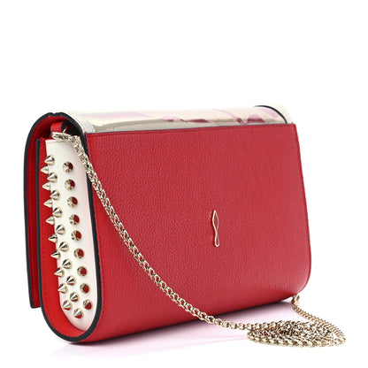 Christian Louboutin Loubi Kraft PVC Patent Calfskin Paloma Clutch Kraft Latte 2 of 12