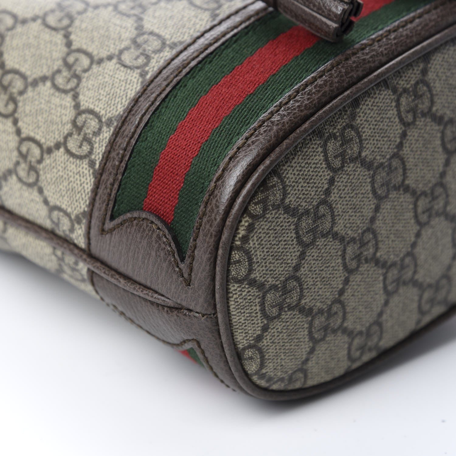 Gucci GG Supreme Monogram Web Mini Ophidia Bucket Bag Brown 6 of 11