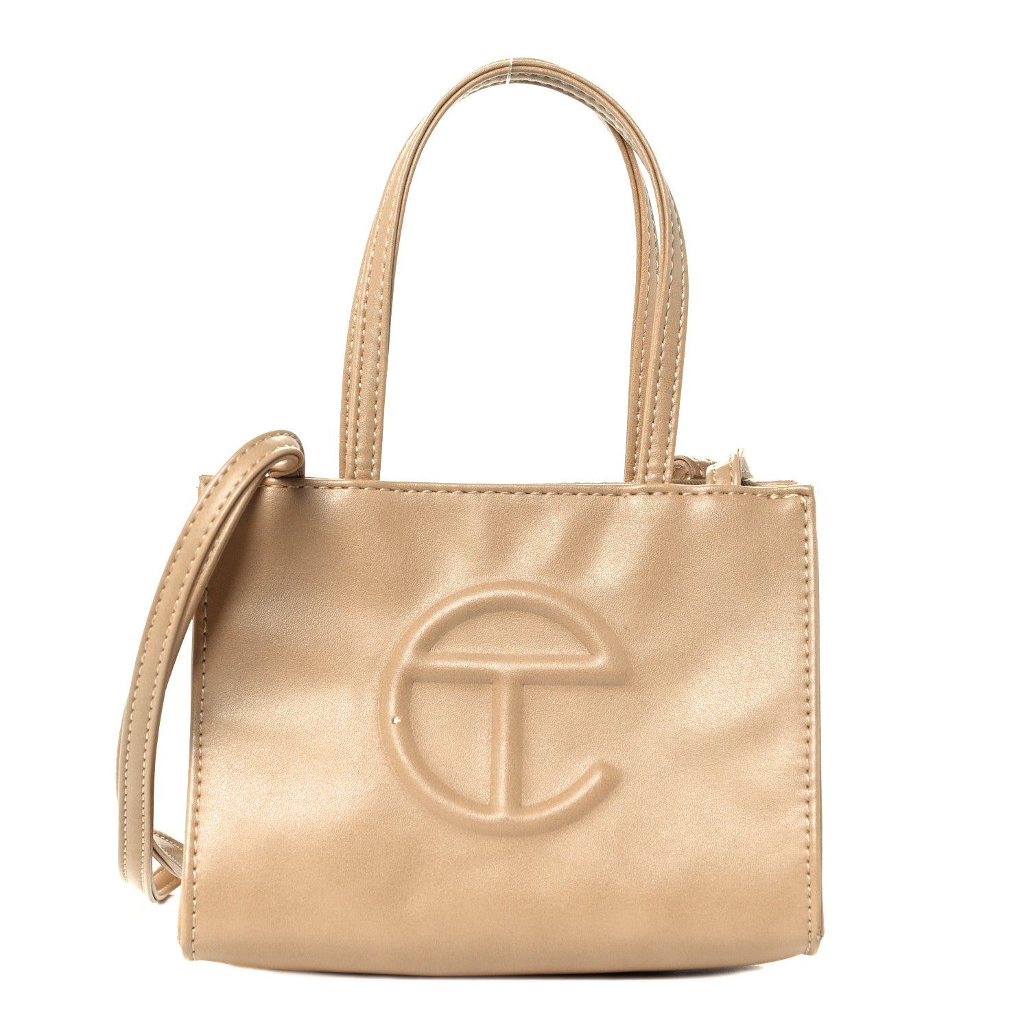 Telfar Vegan Leather Small Shopping Bag Cream 1 of 11