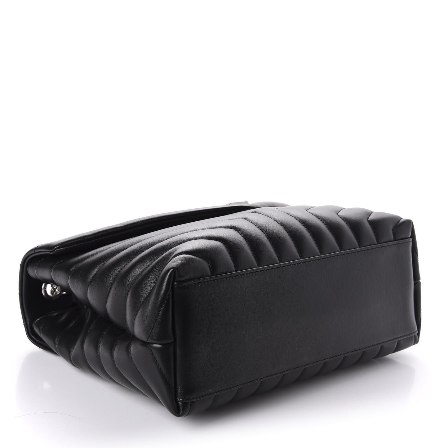 Calfskin Y Quilted Monogram Medium Loulou Chain Satchel Black