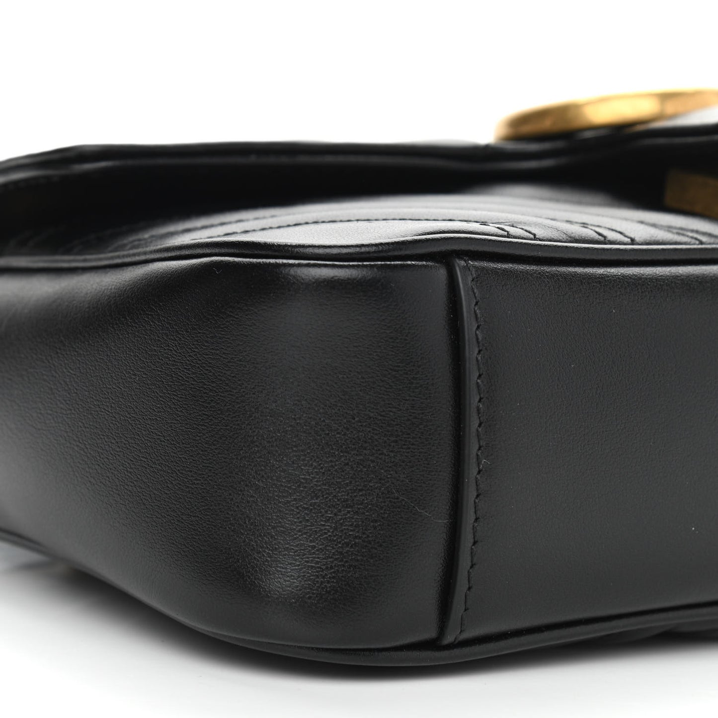 Calfskin Matelasse Mini GG Marmont Shoulder Bag Black