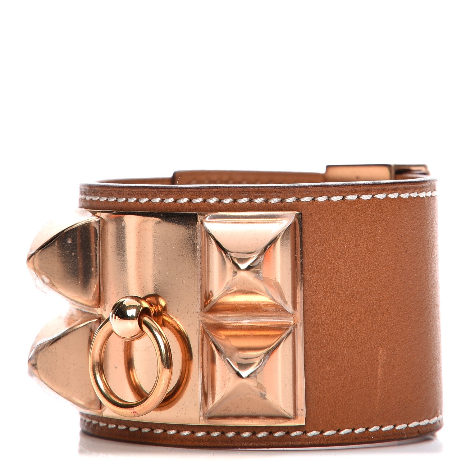 Hermes Barenia Collier de Chien CDC Bracelet S Fauve 1 of 8