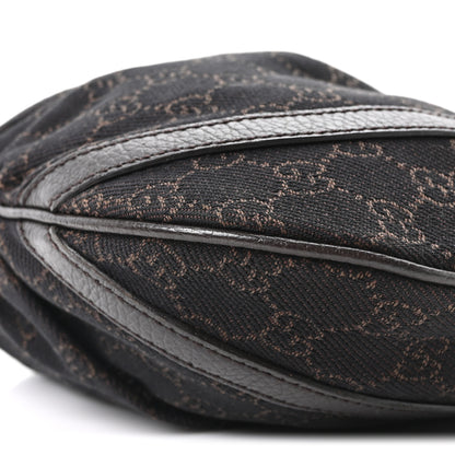 Gucci Denim Monogram Small D Silver Ring Messenger Brown 10 of 10