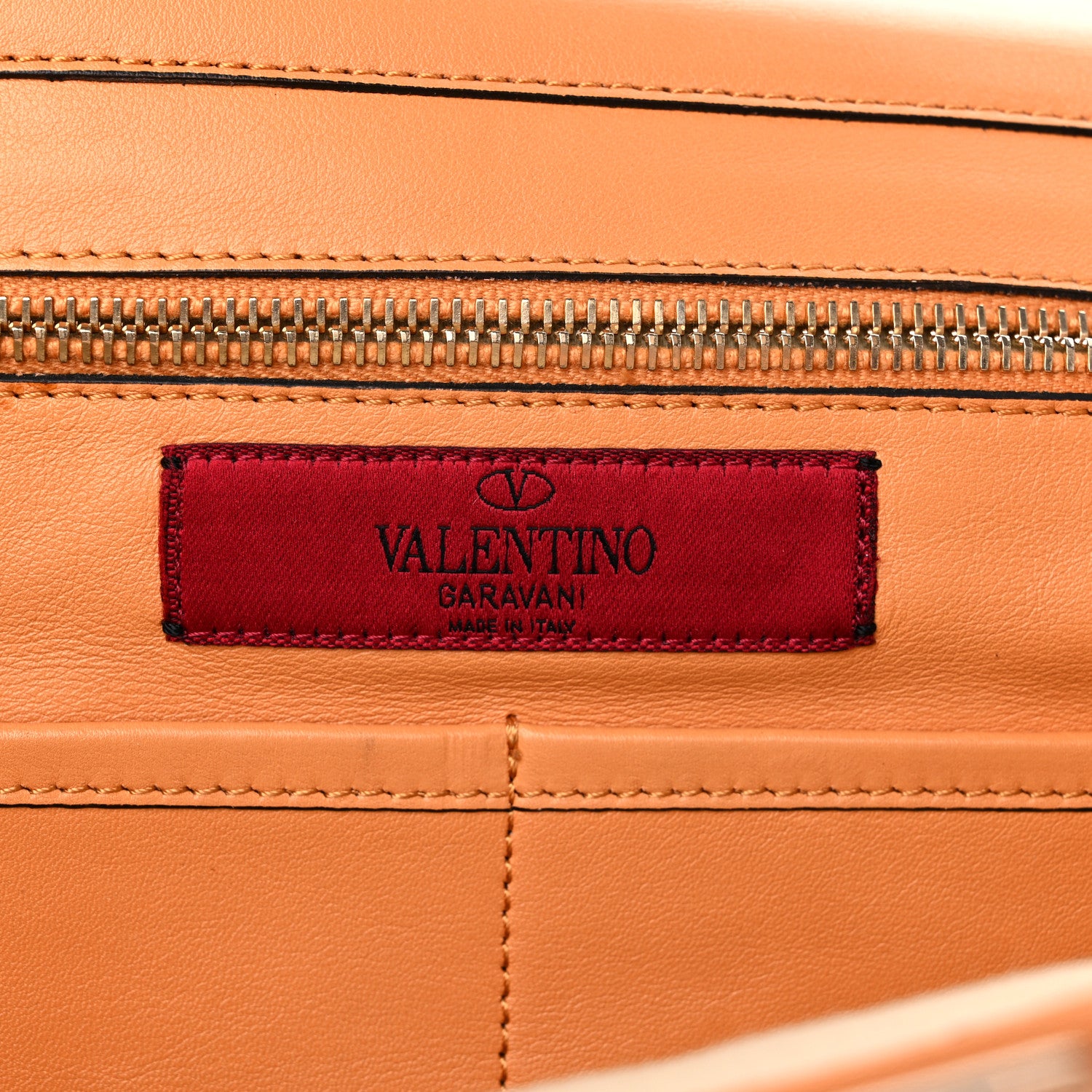 Valentino Garavani Vitello Medium Rockstud Tote Orange Fluo 5 of 7