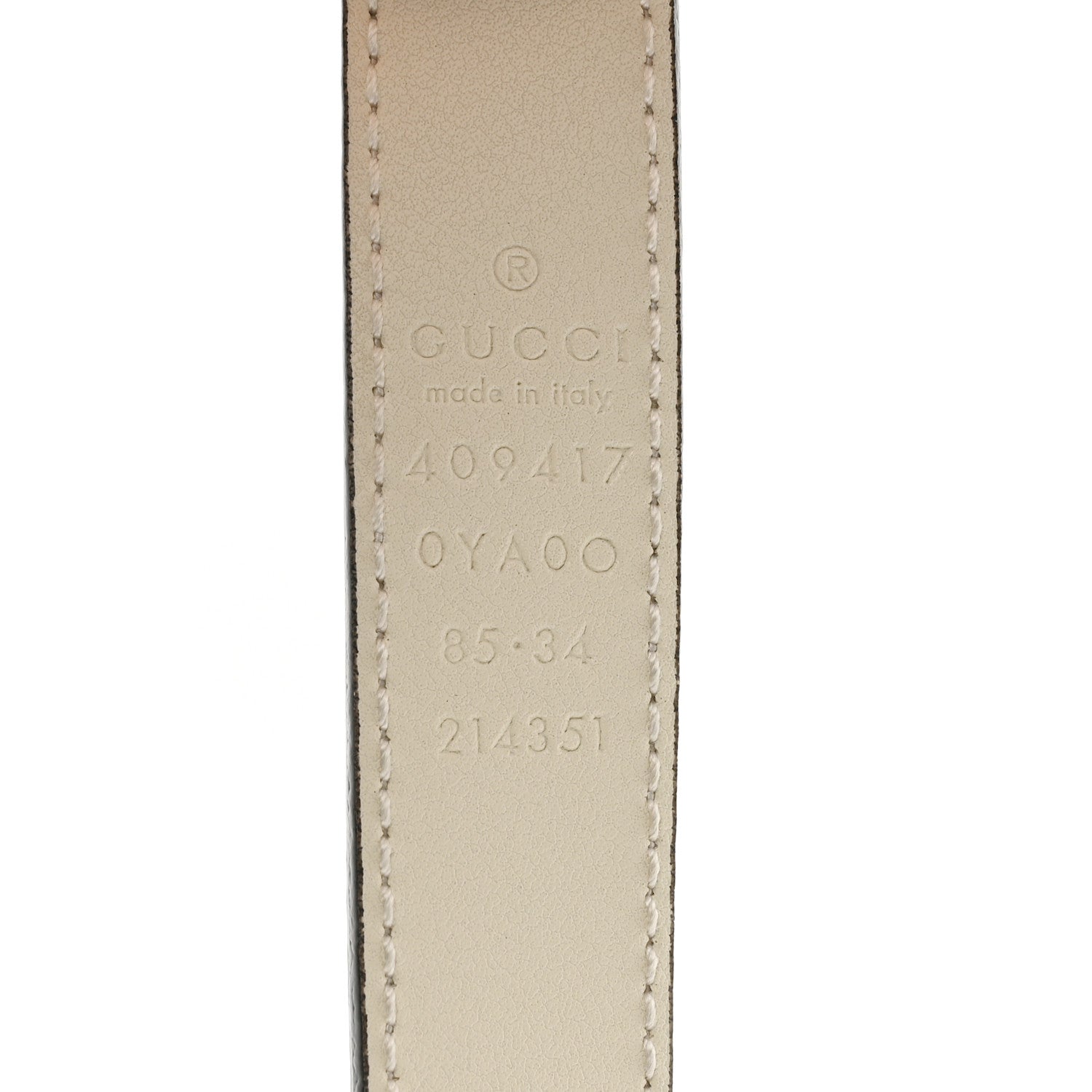 Gucci Calfskin Double G 20mm Belt 85 34 Mystic White 4 of 4