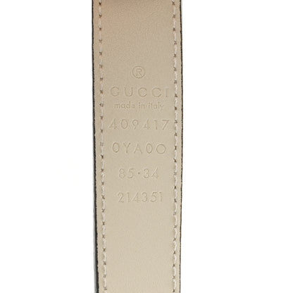 Gucci Calfskin Double G 20mm Belt 85 34 Mystic White 4 of 4