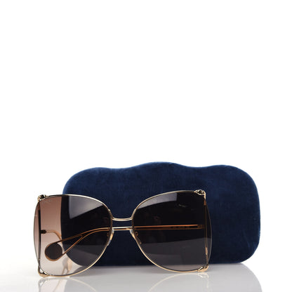 Gucci Oversized Round Sunglasses GG0252S Gold Brown 8 of 8