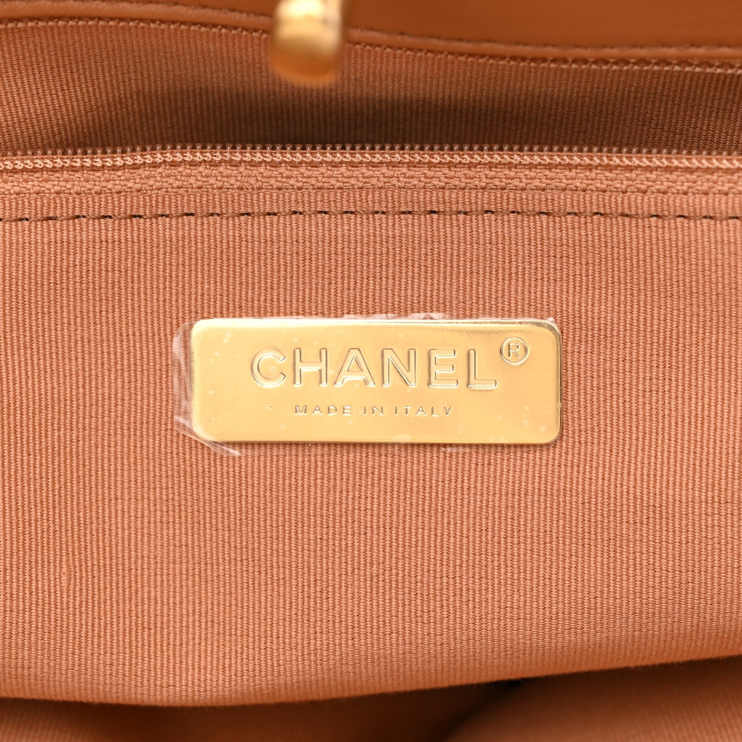 Chanel Lambskin Quilted Chanel 19 East West Shopping Bag Brown 6 of 10