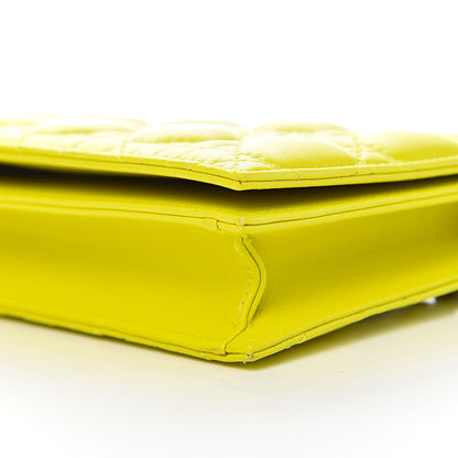 Christian Dior Lambskin Cannage Lady Dior Convertible Clutch Vert Acide 8 of 9