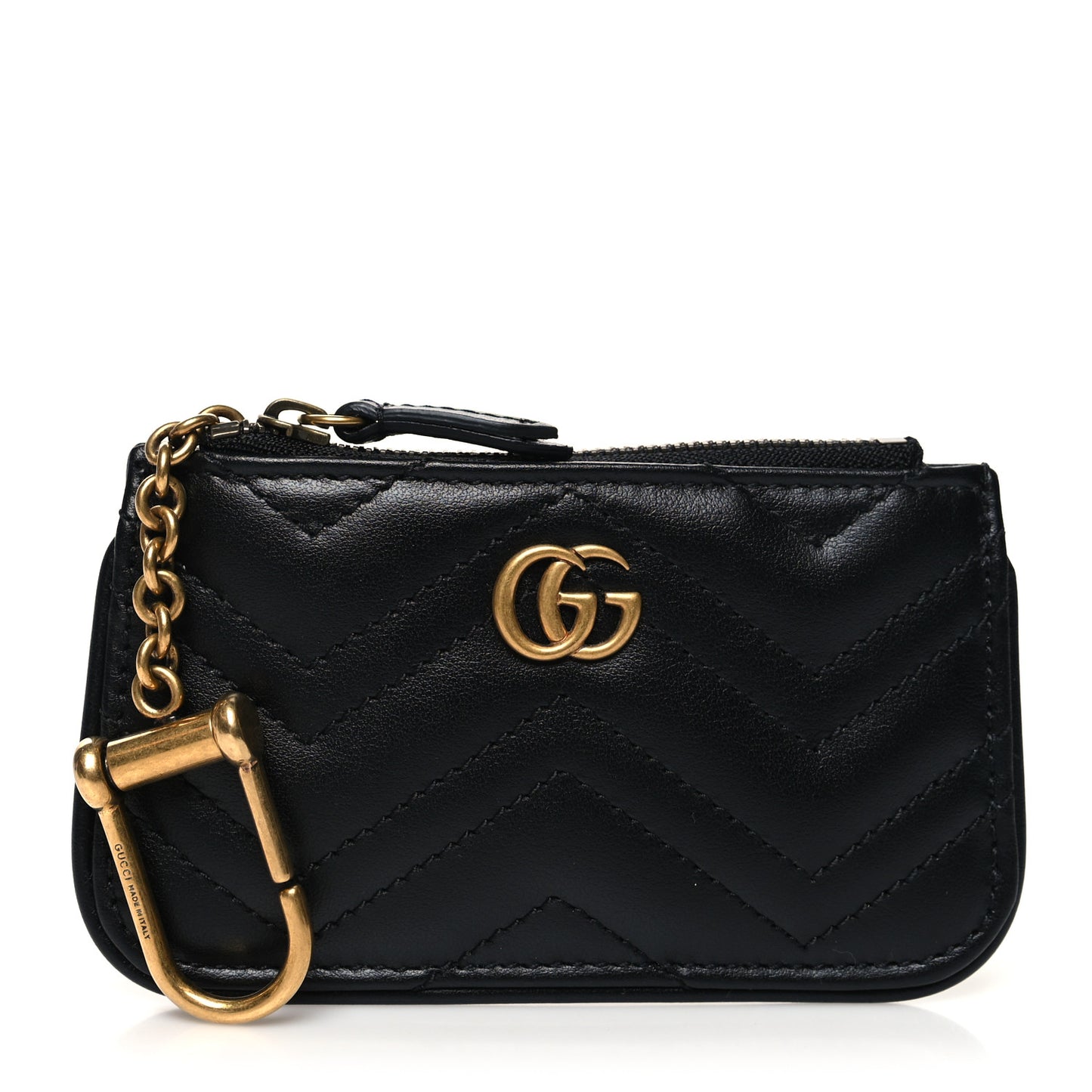 Calfskin Matelasse GG Marmont Key Case Black