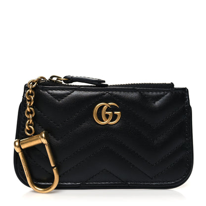 Gucci Calfskin Matelasse GG Marmont Key Case Black 1 of 9