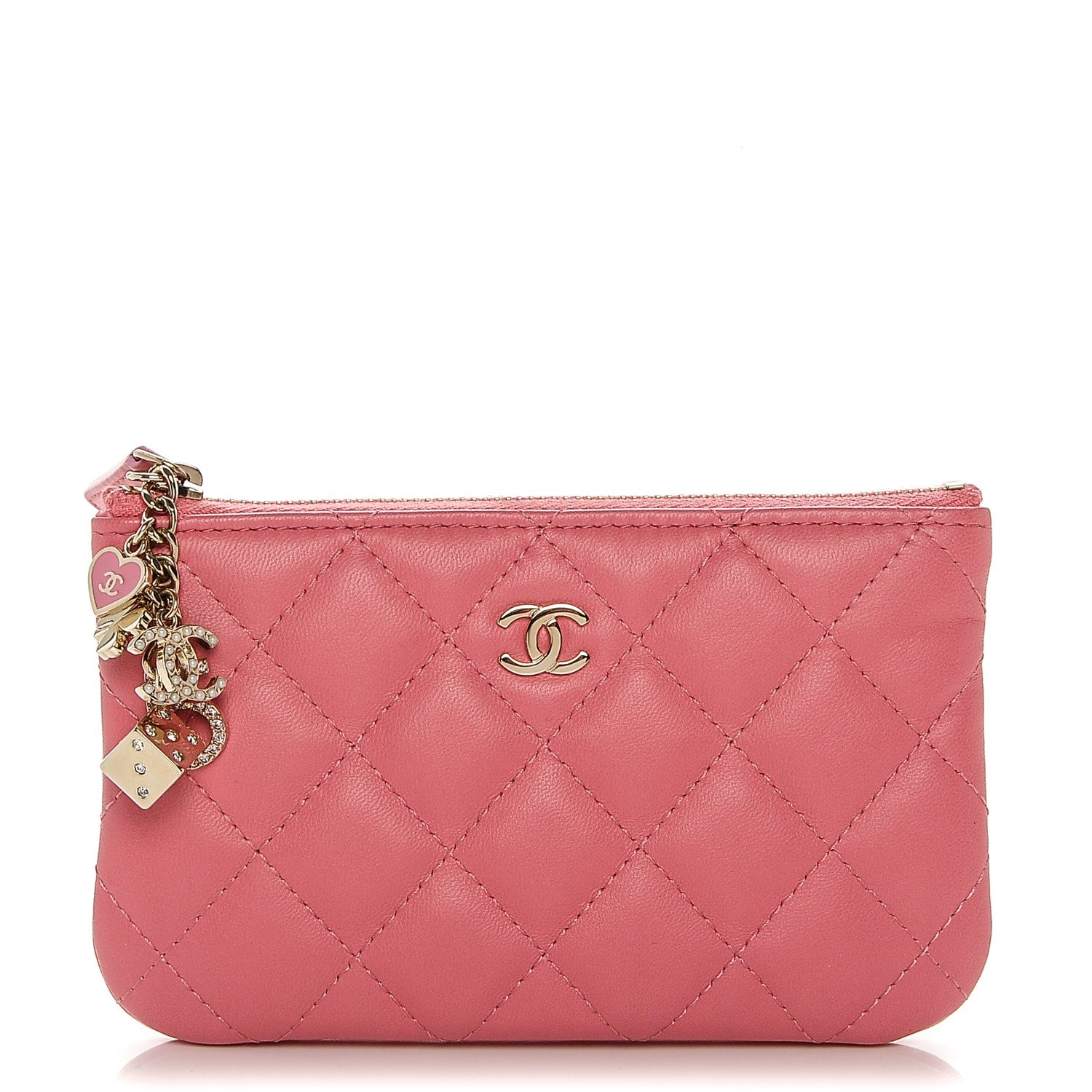 Chanel Lambskin Quilted Small Casino Cosmetic Case Pink 1 of 7