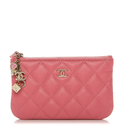 Chanel Lambskin Quilted Small Casino Cosmetic Case Pink 1 of 7