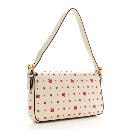 Fendi Vitello Burro Chinese Valentines Day Karligraphy Embroidered Baguette 1997 Pana Rosso Cardinale 3 of 8