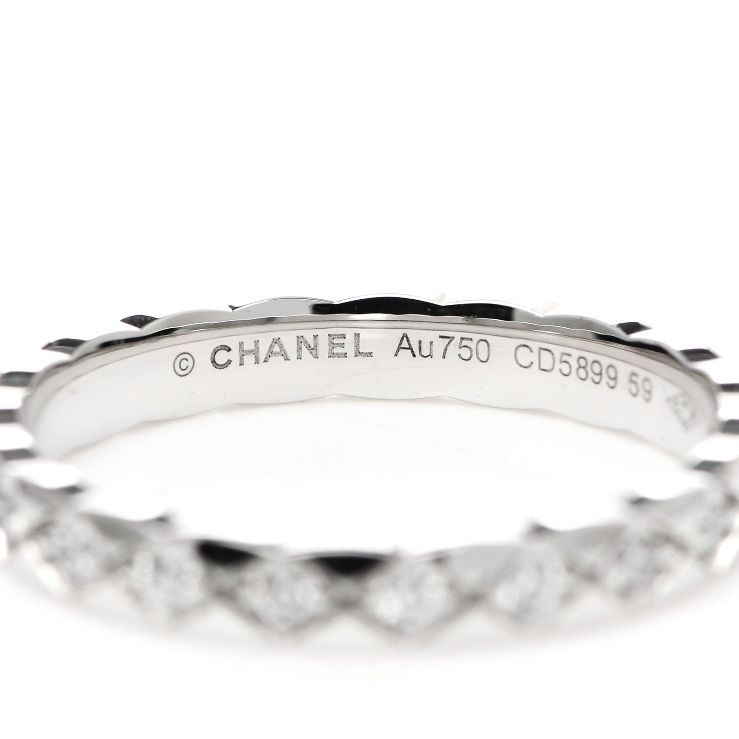 18K White Gold Diamond Mini Coco Crush Ring 59 8.75