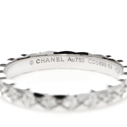 Chanel 18K White Gold Diamond Mini Coco Crush Ring 59 8.75 4 of 6