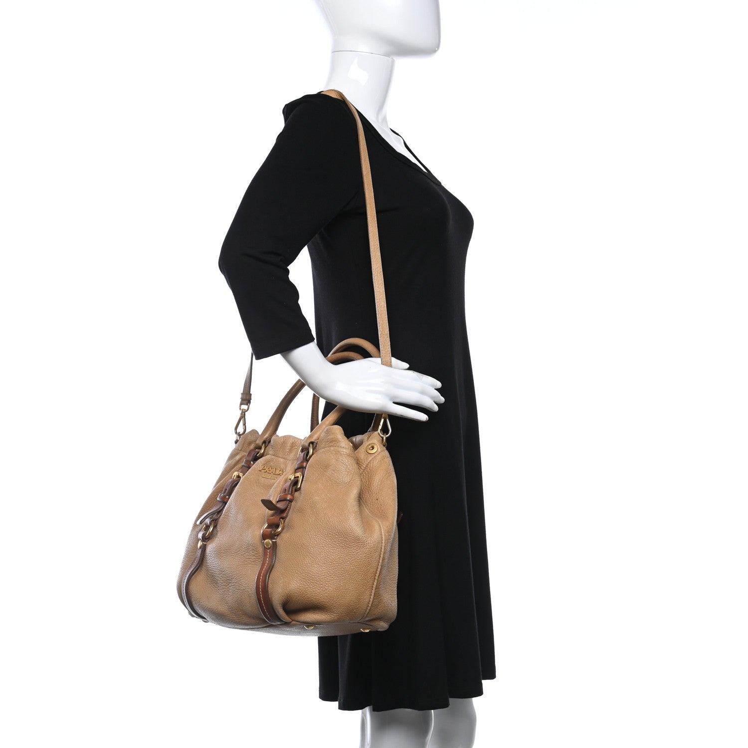 Prada Cervo Antik Shoulder Bag Naturale 2 of 9