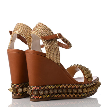 Christian Louboutin Calfskin Cordorella 110 Wedge Sandals 36 Version Cuoio 4 of 8