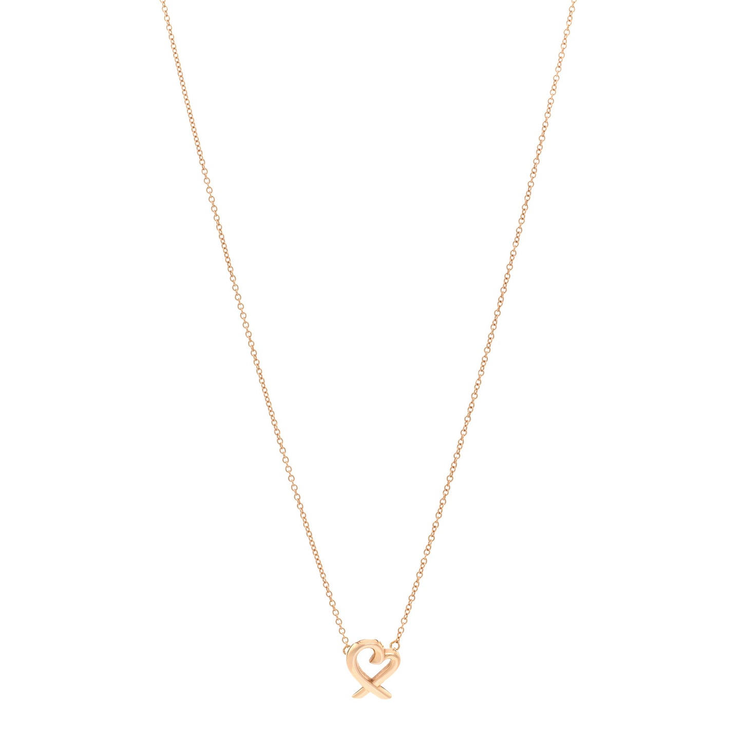 18K Rose Gold Small Paloma Picasso Loving Heart Pendant Necklace