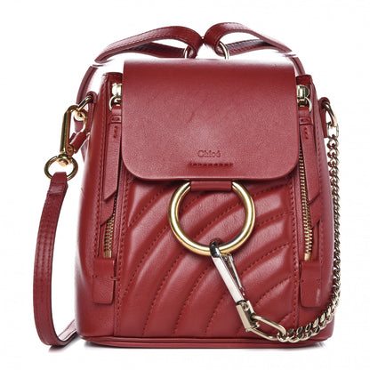Chloe Calfskin Quilted Mini Faye Backpack Dahlia Red 1 of 9