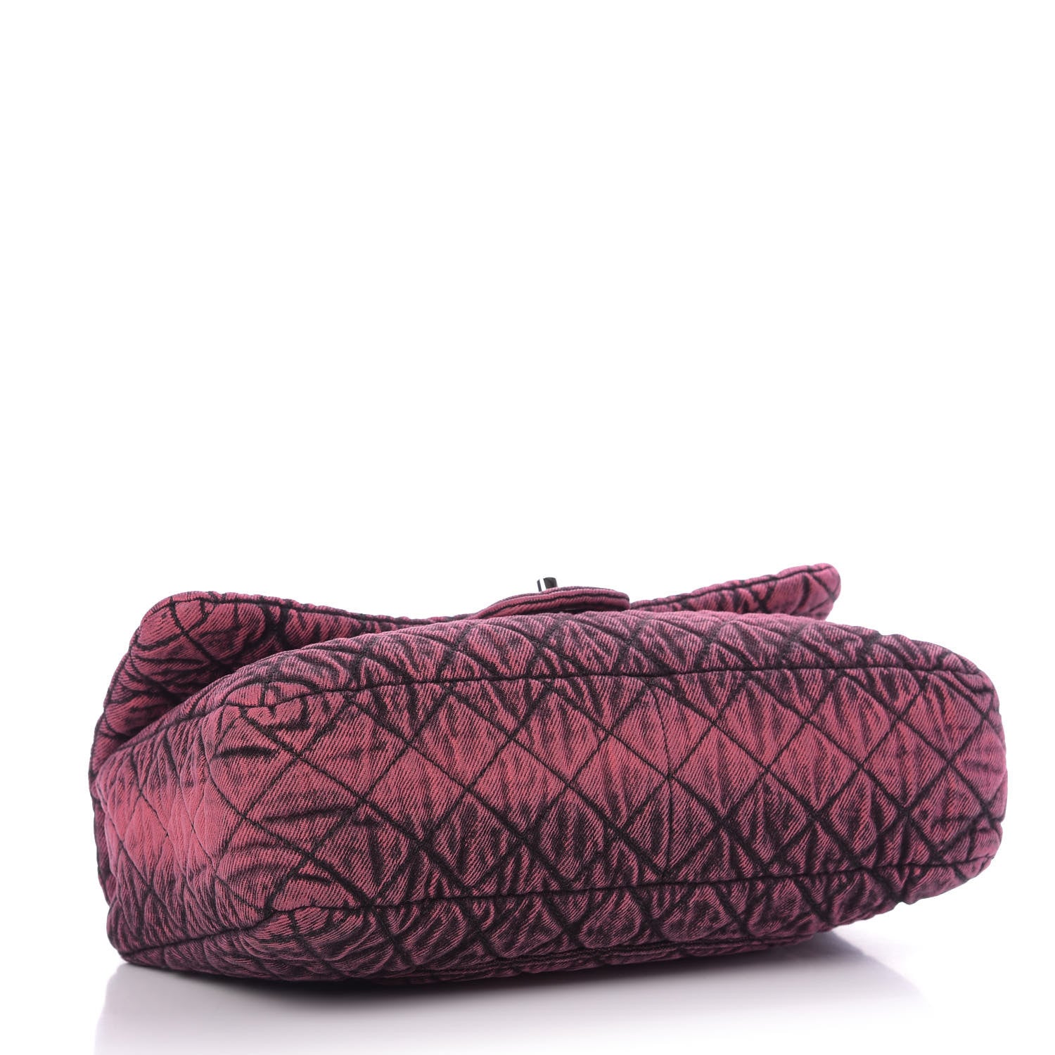 Chanel Denim Quilted Denimpression Flap Red Black 4 of 10