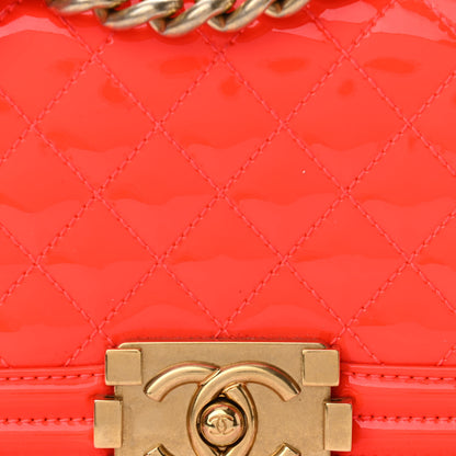 Chanel Patent Calfskin Quilted Small Boy Flap Orange 8 of 11