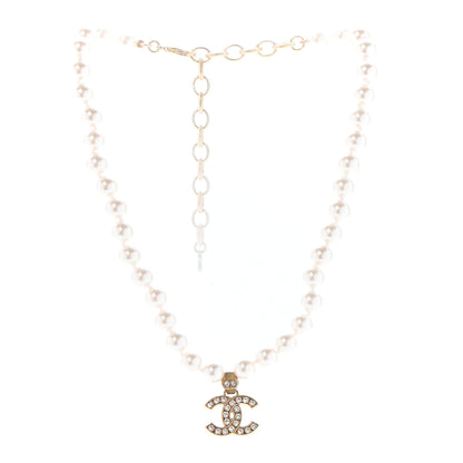 Chanel Pearl Crystal CC Short Necklace Gold 3 of 6