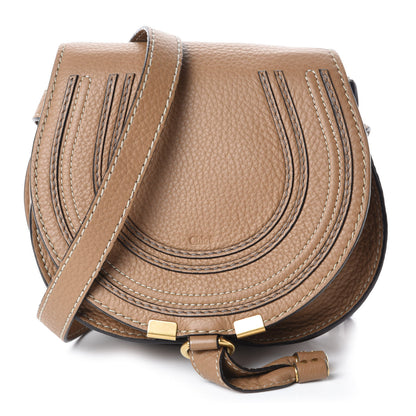 Chloe Calfskin Mini Marcie Round Crossbody Bag Nut 1 of 10