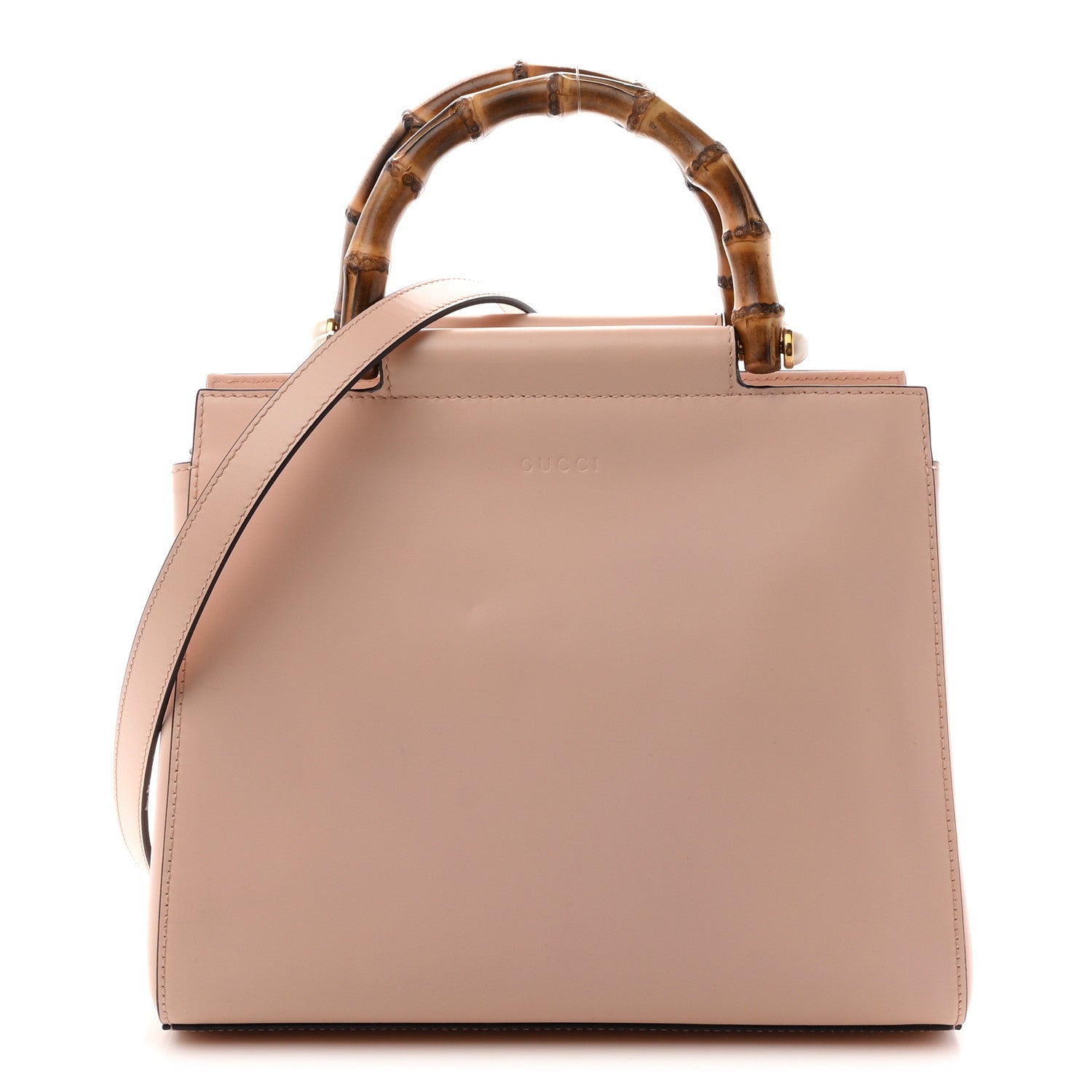 Gucci Nappa Bamboo Small Nymphaea Top Handle Bag  Perfect Pink 1 of 10
