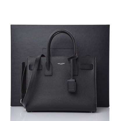 Saint Laurent Grained Calfskin Baby Sac De Jour Black 9 of 9