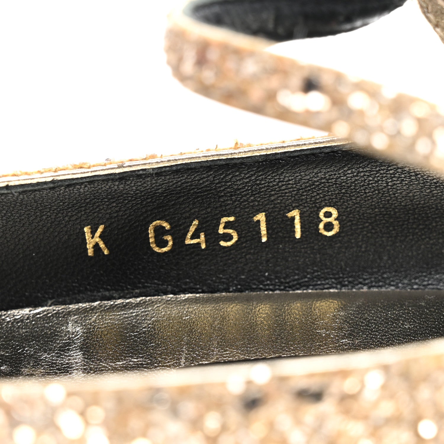 Chanel Glitter Lambskin Cap Toe CC Mary Jane Pumps 36 Light Gold Black 8 of 12