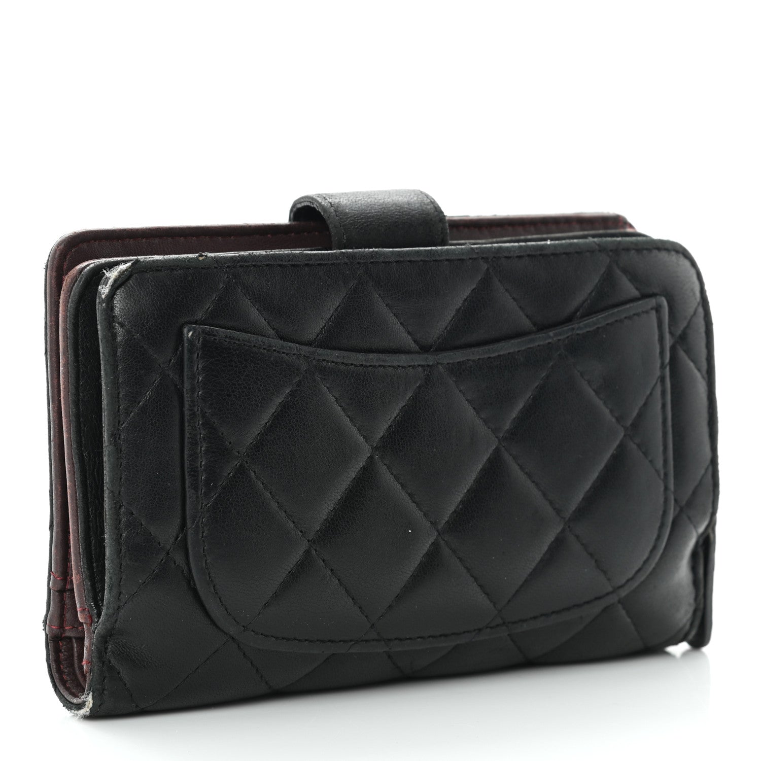 Chanel Lambskin Quilted Zipped Pocket Wallet Black 3 of 12