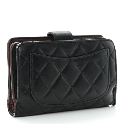 Chanel Lambskin Quilted Zipped Pocket Wallet Black 3 of 12
