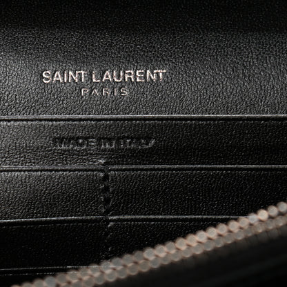 Saint Laurent Calfskin Polka Dot Floral Print Monogram Chain Wallet Black 6 of 9