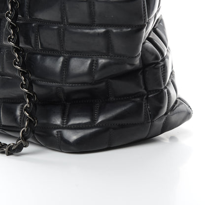Chanel Vinyl Quilted Frozen Shopping Tote Black 14 of 16