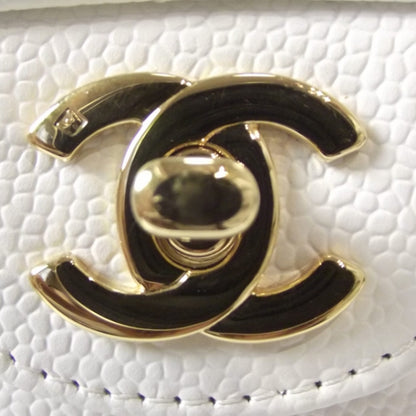 Chanel Caviar Quilted Medium Double Flap White 8 of 12