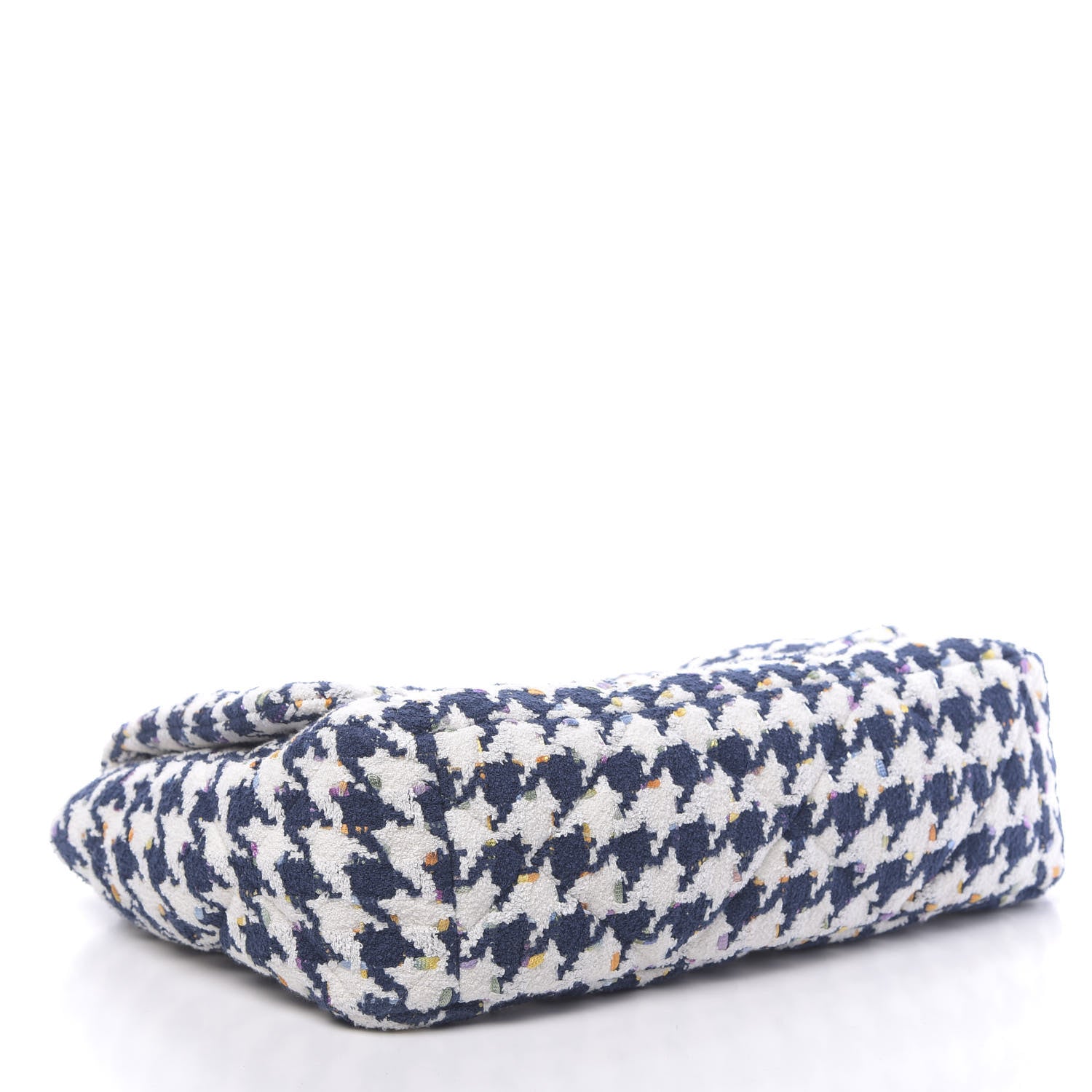 Chanel Tweed Quilted Maxi 19 Flap Ecru Navy Blue Multicolor 5 of 11