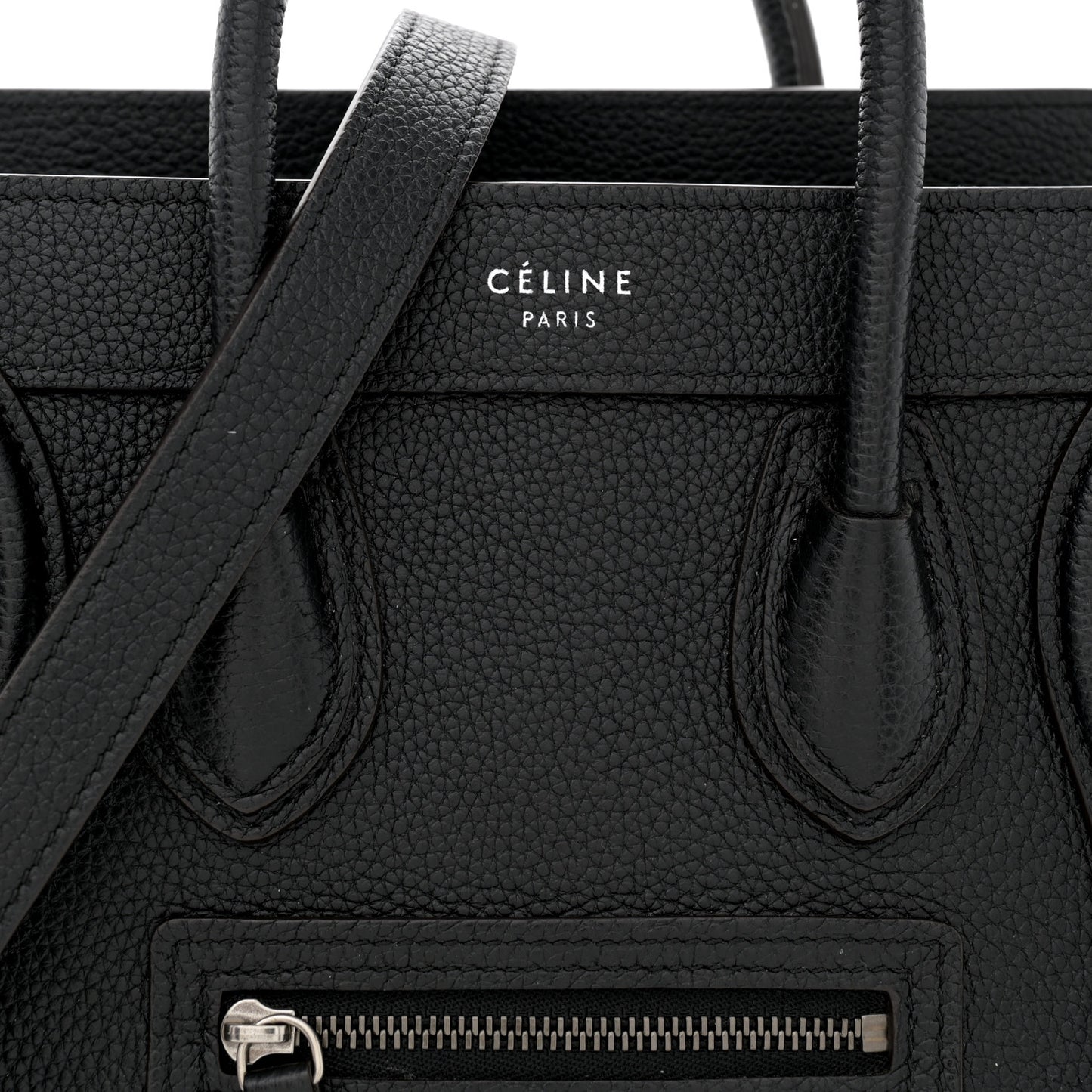 Drummed Calfskin Nano Luggage Black