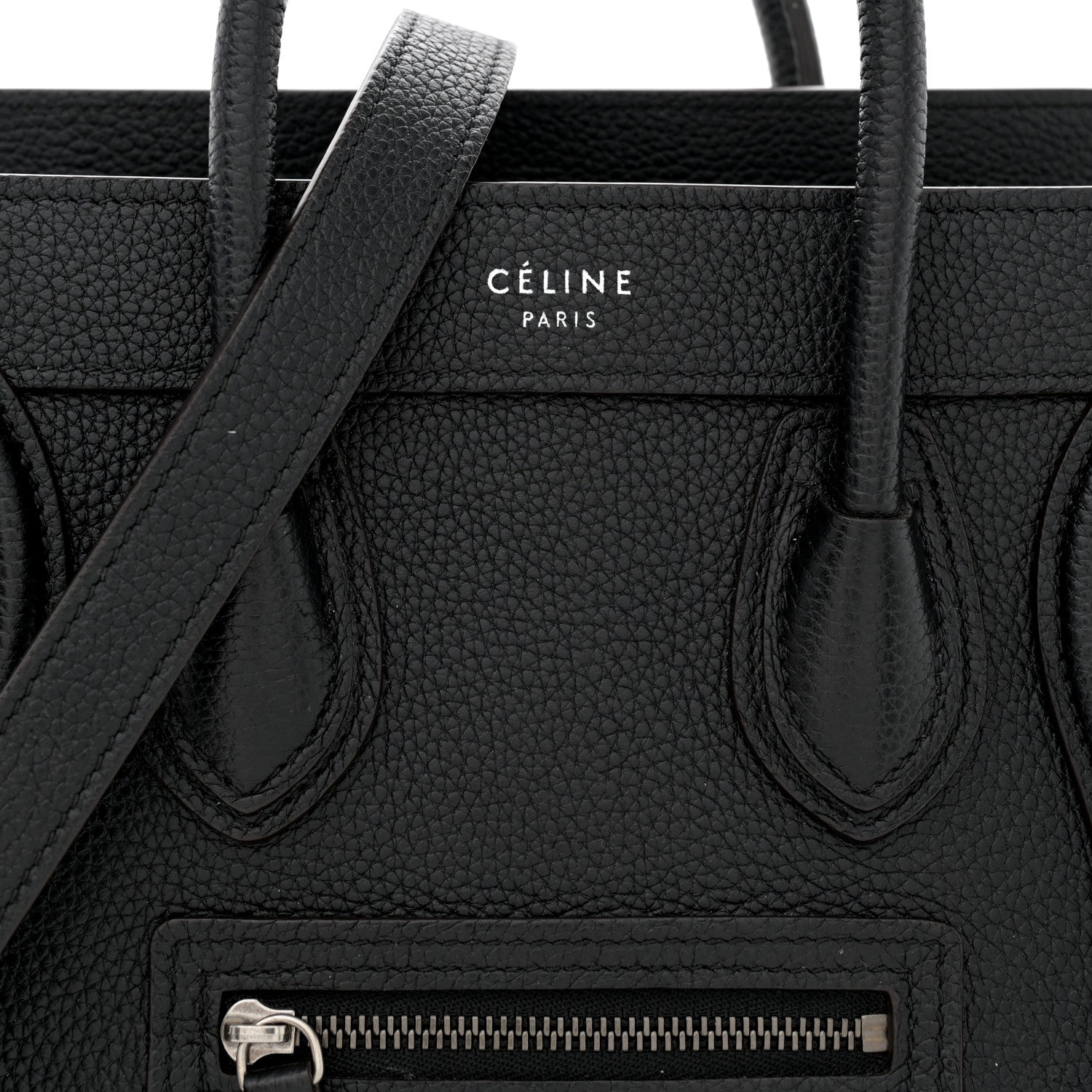 Celine Drummed Calfskin Nano Luggage Black 8 of 13