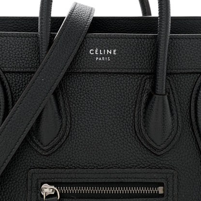 Celine Drummed Calfskin Nano Luggage Black 8 of 13