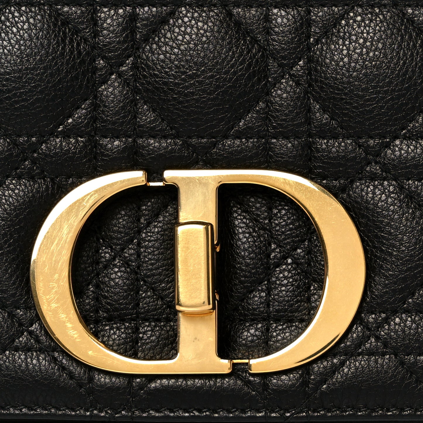 Calfskin Cannage Medium Caro Bag Black